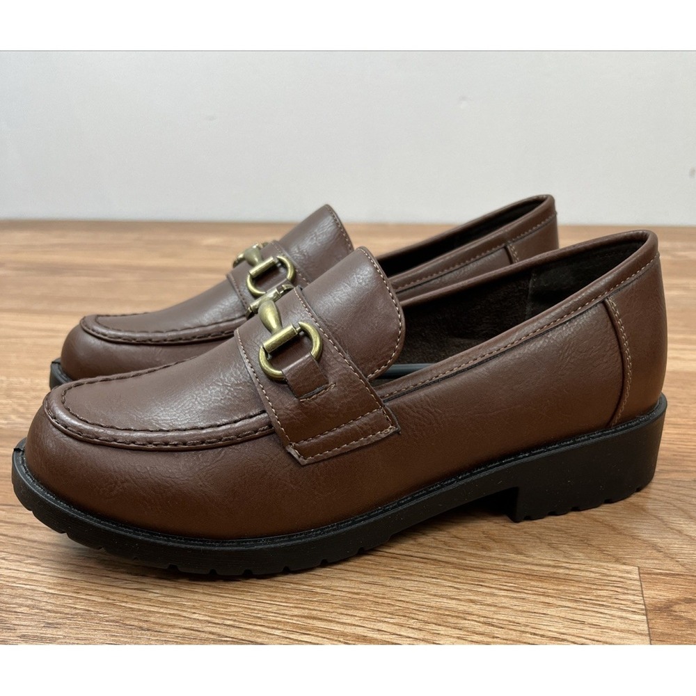 Easy Street Witney‎ Women's Comfort Loafers Brown Size 8 WIDE - NEW